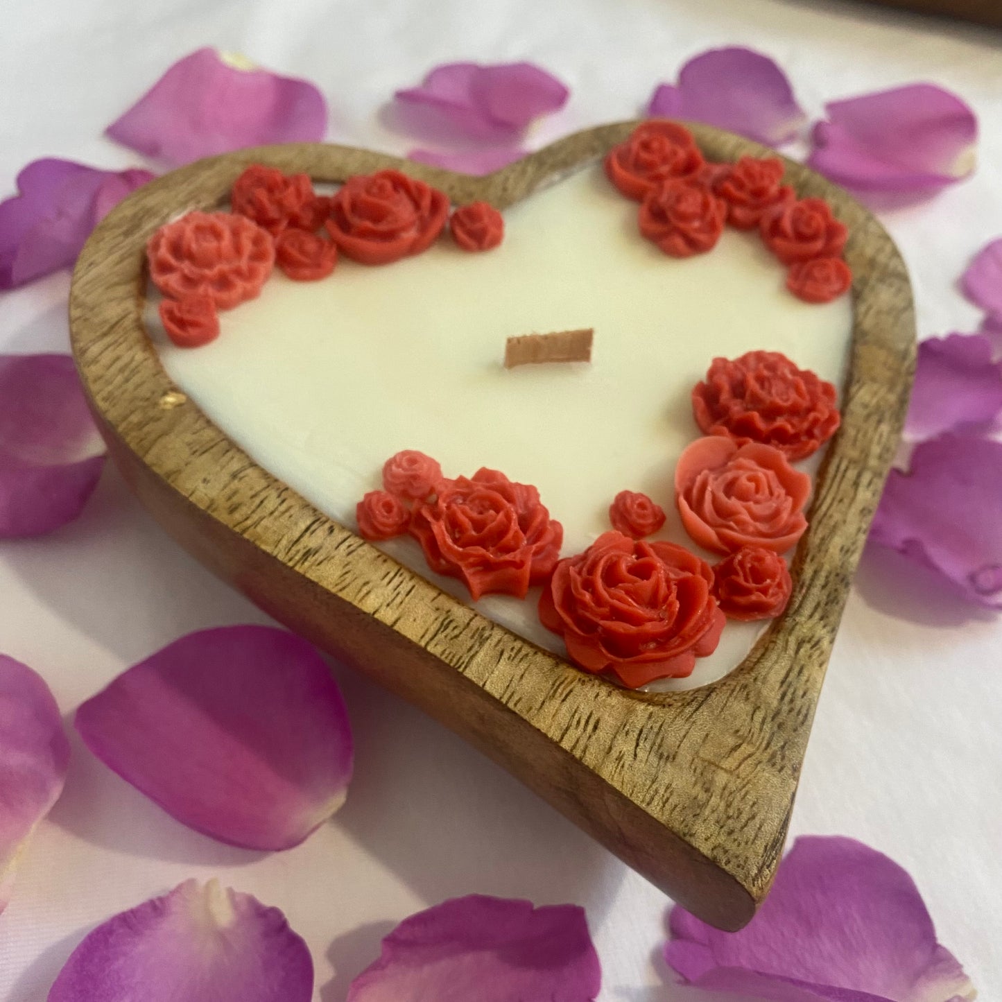 Heart-Shaped Soy Wax Candle with Wooden Wick